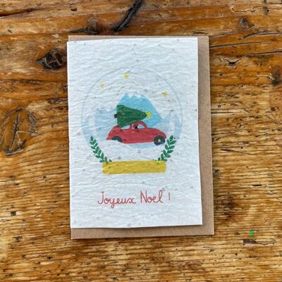 Gesäte Grußkarte zum Pflanzen von Merry Christmas Car pro 5 Stück