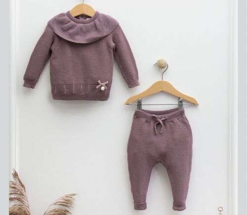 A Pack of Five Sizes Organic Cotton Amy Knitwear with Pearl  Modern Baby Set