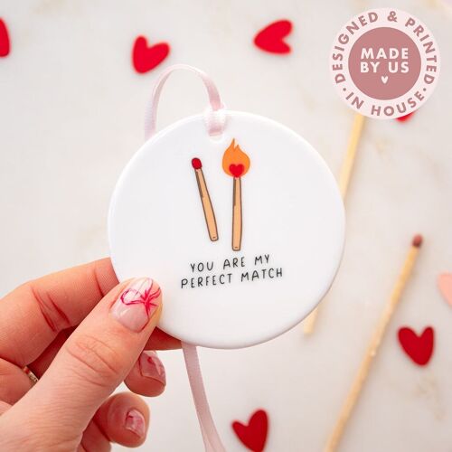 You Are My Perfect Match Ceramic Keepsake