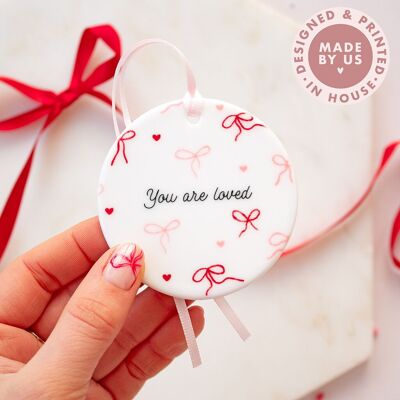 You Are Loved Bow Print Ceramic