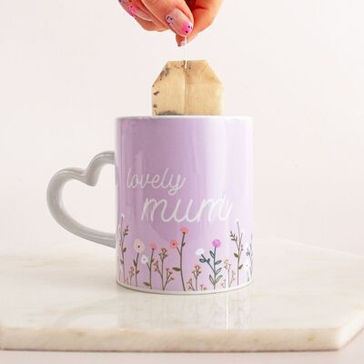 Tazza con manico a cuore lilla adorabile mamma