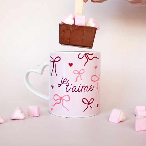 Je T'aime Heart Handle Mug