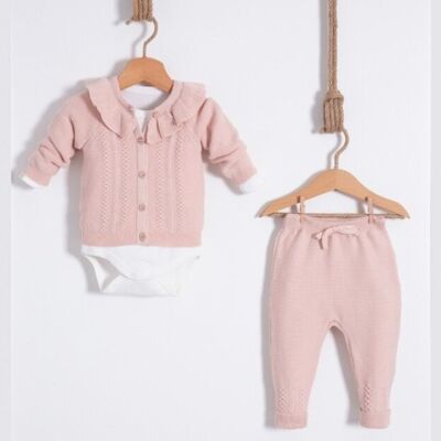 Un paquete de cuatro tamaños, 100 % algodón, 0-12 meses, conjunto vintage de prendas de punto para bebés en forma de panal