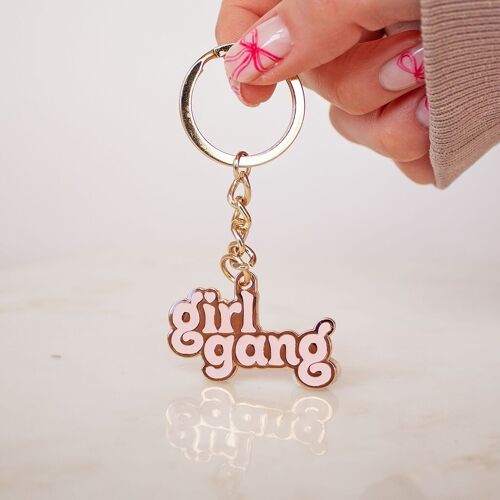 'Girl Gang' Metal Keyring