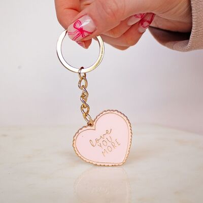 Porte-clés en métal 'Je t'aime plus'
