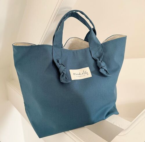 City Bag Coton - Bleu Pétrole