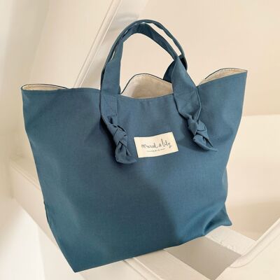 City Bag Coton - Bleu Pétrole
