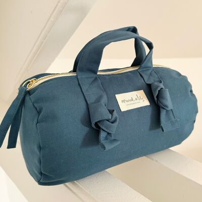 Mini XXS cotton duffel bag - Petrol Blue