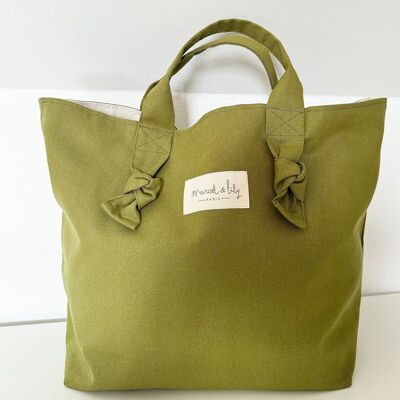 Borsa City Bag in cotone - Verde Avocado