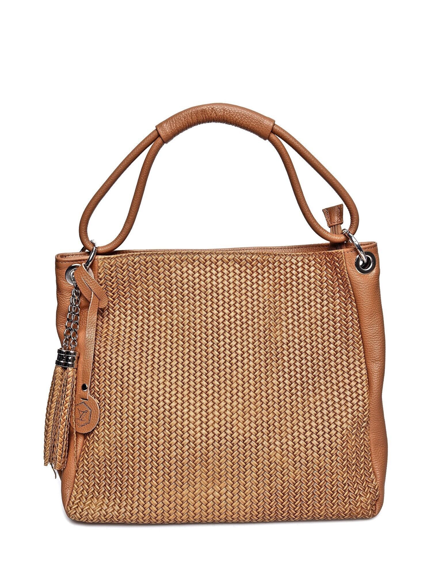 SS24 LV 8115_COGNAC_Borsa con manico superiore