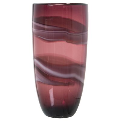 GLASS VASE IN RED TONES °18X36CM ST20153