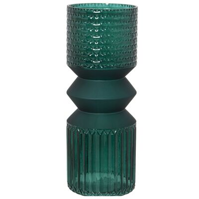 GREEN GLASS VASE °12X30CM ST19532