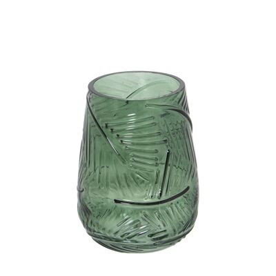 VASO IN VETRO VERDE °13X18CM, BOCCA: °10CM-BASE: °7CM ST19994