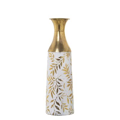 GOLD/WHITE METAL VASE _°17X54CM ST53006