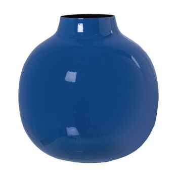 VASE MÉTAL ÉMAIL BLEU _°21X21CM ST75882 1