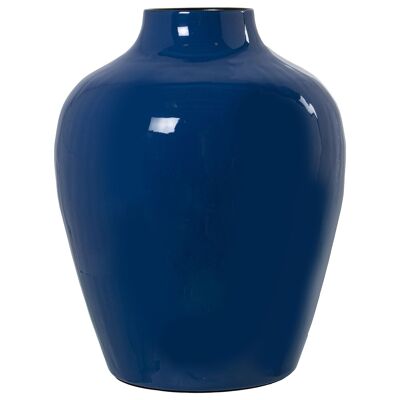 BLUE ENAMEL METAL VASE _°21X28CM ST75877