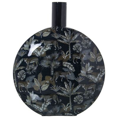 EMAILLE METALLVASE LEOPARDEN _32X13X40CM ST75843