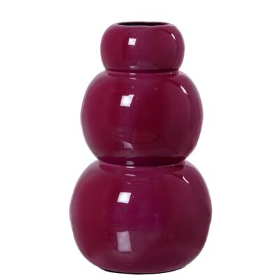 DARK PINK ENAMEL METAL VASE _°14X22CM ST75887