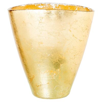 VASO IN VETRO 24CM ORO _24X14X24CM ST16610