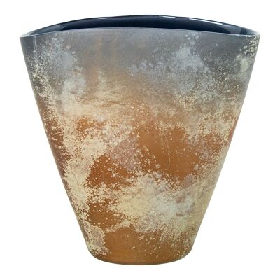 VASE VERRE 24CM GRIS/COBREDOPAQUE _24X14X24CM ST16613