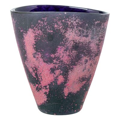 VASO IN VETRO 24CM GRIGIO/ROSA OPACO _24X14X24CM ST16614