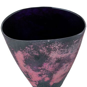 VASE VERRE 24CM GRIS/ROSE OPAQUE _24X14X24CM ST16614 2