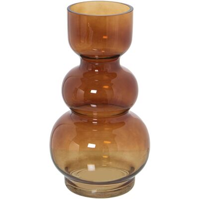 AMBER GLASS VASE °9X25CM ST19513