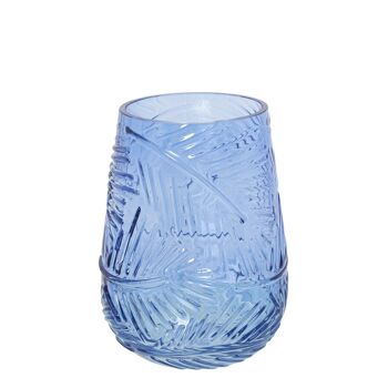 VASE VERRE BLEU °13X18CM, BOUCHE: °10CM-BASE: °7CM ST19992 1