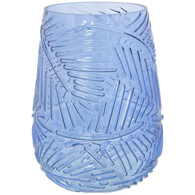 BLUE GLASS VASE °18X25CM, MOUTH: °13.5-BASE: °9CM ST19993