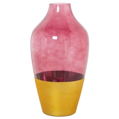 VASO VETRO ORO/ROSSO °18X35CM, BOCCA: °6,5-BASE: °10,5 ST19744