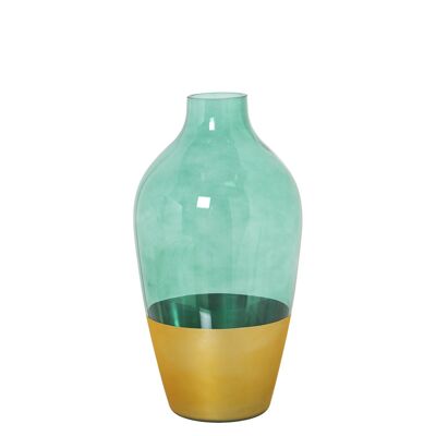 VASO IN VETRO ORO/VERDE °15X28CM, BOCCA: °5CM-BASE: °8,5C ST19741