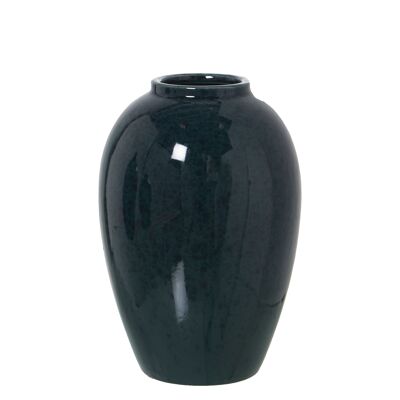 VASO IN CERAMICA VERDE SCURO °13X21CM ST51181