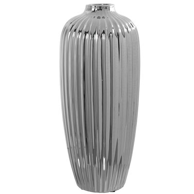 SILVER CERAMIC VASE _°18X45CM ST53129