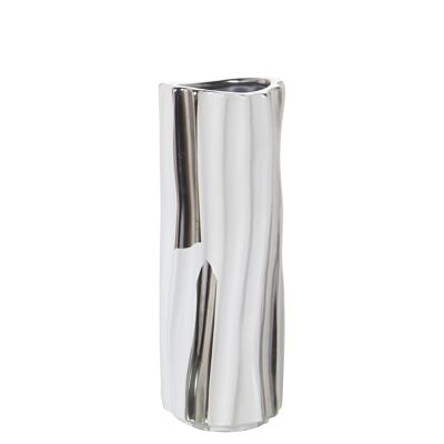 VASO IN CERAMICA ARGENTO/BIANCO 11X11X29CM ST51046