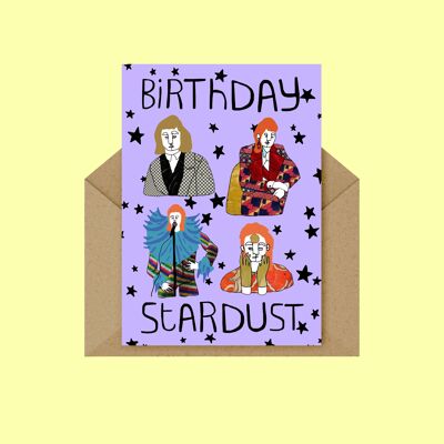 Tarjeta de cumpleaños Stardust (púrpura)