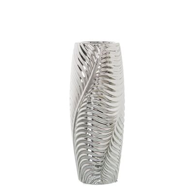 SILVER CERAMIC VASE °12X30CM ST52765