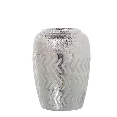 SILVER CERAMIC VASE °13X20CM ST52679