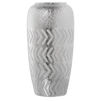 VASE CERAMIQUE ARGENT °15X30CM ST52678 1