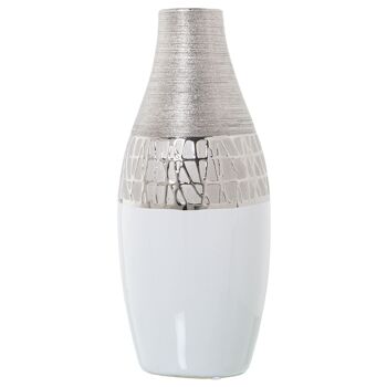 VASE CERAMIQUE ARGENT °16X36CM ST52689 1