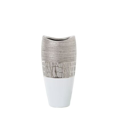 VASO CERAMICA ARGENTO 14X10X28CM ST52684