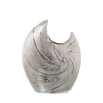 VASE CÉRAMIQUE ARGENT 18X8X22CM ST52563 1