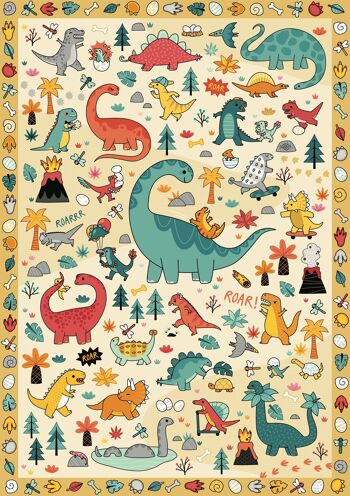Les créatifs poster en stickers - les dinosaures 2