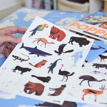 Poster en stickers animaux du monde / activite educative 4