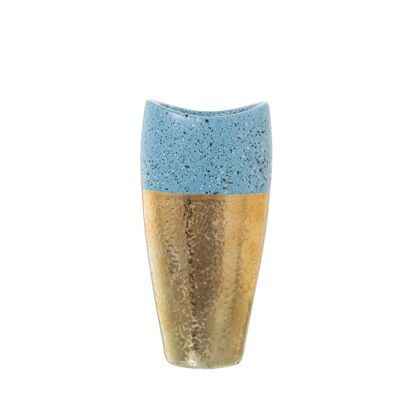 GOLD/BLUE CERAMIC VASE 20X14X28CM ST52696