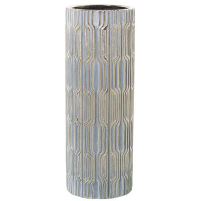 VASO IN CERAMICA GRIGIO/ORO °15X38CM ST50254