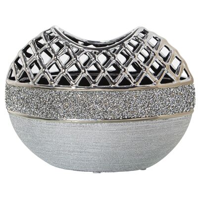 VASO IN CERAMICA GRIGIO/ARGENTO _26X11X21CM ST52773