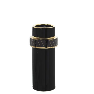 VASO CERAMICA NERO/ORO °11X25CM ST50099