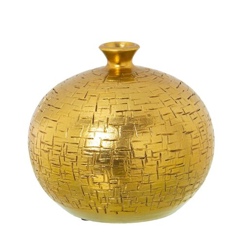 JARRÓN CERÁMICA ø20CM DORADO °20X19CM ST60425