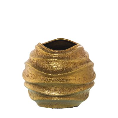 GOLDKERAMIKVASE 23CM _°26X23CM ST60849