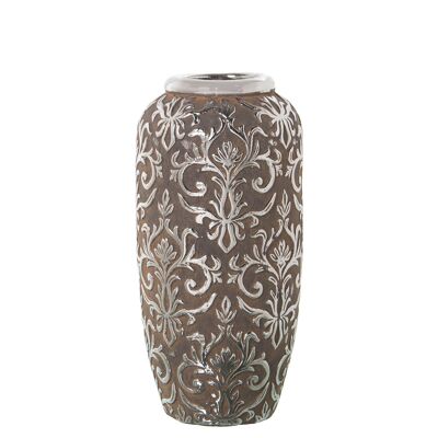 VASO IN CERAMICA ARGENTO ANTICO °14X28CM ST50249